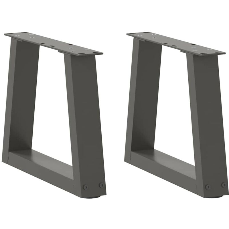 vidaXL Coffee Table Legs V-Shape 2 pcs Anthracite 40x(30-31.3) cm Steel - Black, Black