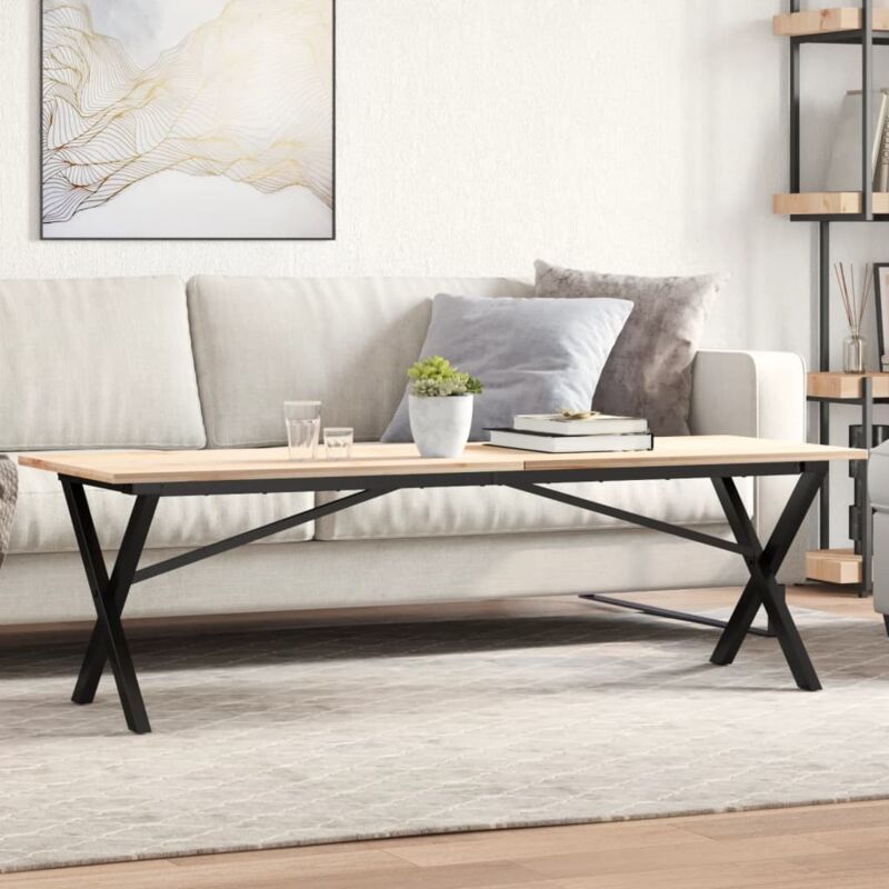 vidaXL Coffee Table Legs X-Frame 140x30x43 cm Steel, Black