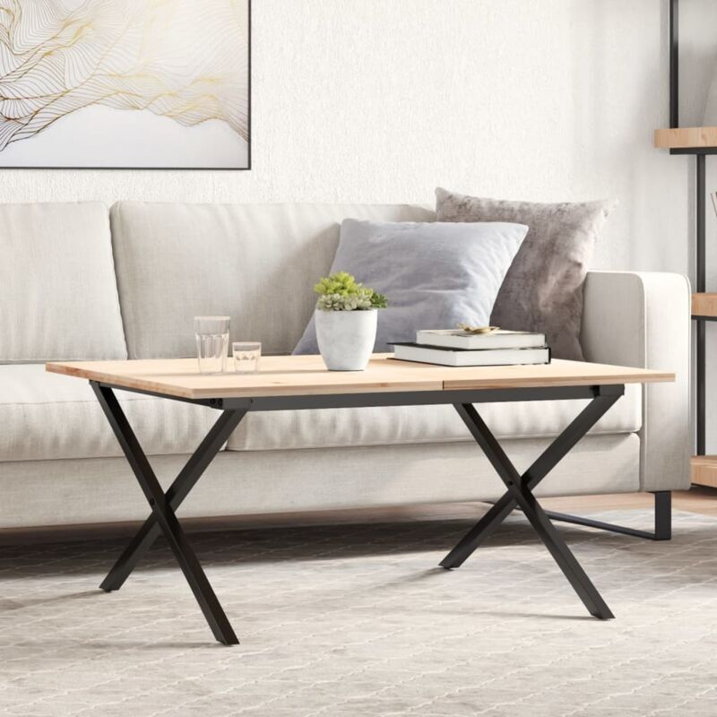 vidaXL Coffee Table Legs X-Frame 80x70x43 cm Steel, Black