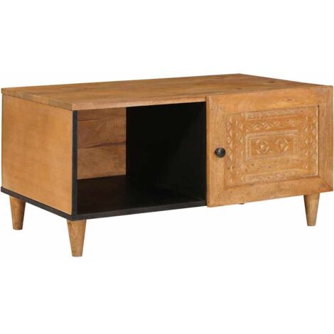 Coffee Table Light brown 80 x 50 x 40 cm Solid mango wood vidaXL
