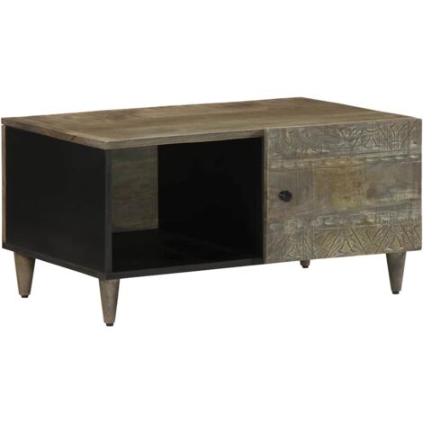 Coffee Table Light Grey 80x50x40 cm Solid Wood Mango vidaXL
