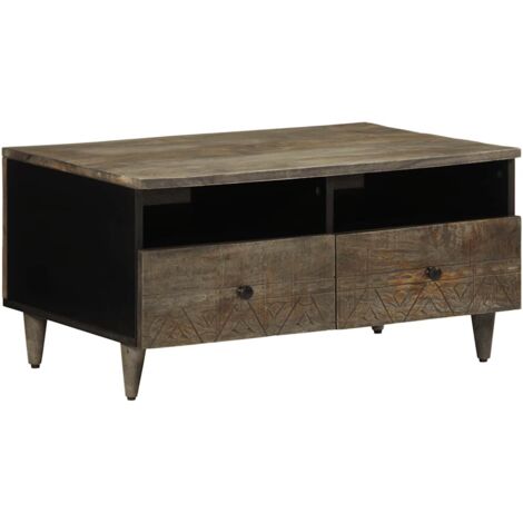 Coffee Table Light Grey 80x54x40 cm Solid Wood Mango vidaXL