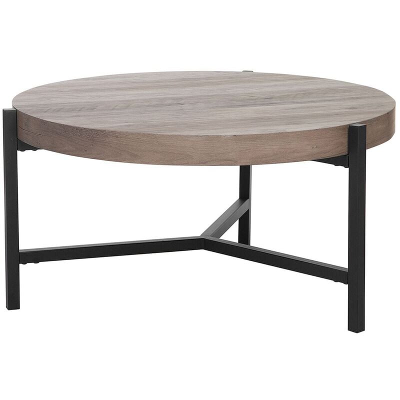 Beliani - Modern Industrial Round Coffee Table Tripod Base Wood Effect Bonita