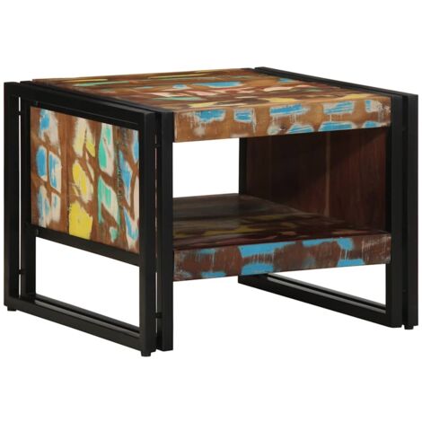 Coffee Table Multicolour 50x50x38 cm Solid Wood Reclaimed vidaXL