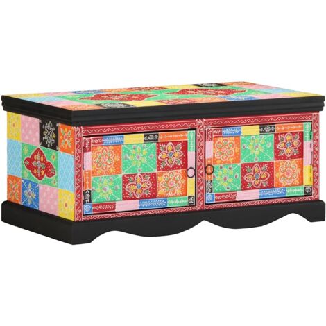 Coffee Table Multicolour 90x50x40 cm Solid Wood Mango vidaXL