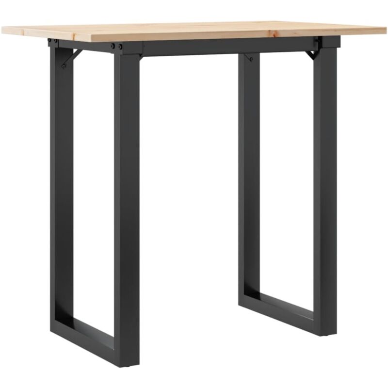 Dining Table O-frame 80x50x75 Cm Solid Wood Pine And Steel Vidaxl