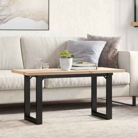 Coffee Table O-Frame 90x40x45.5 cm Solid Wood Pine and Steel vidaXL