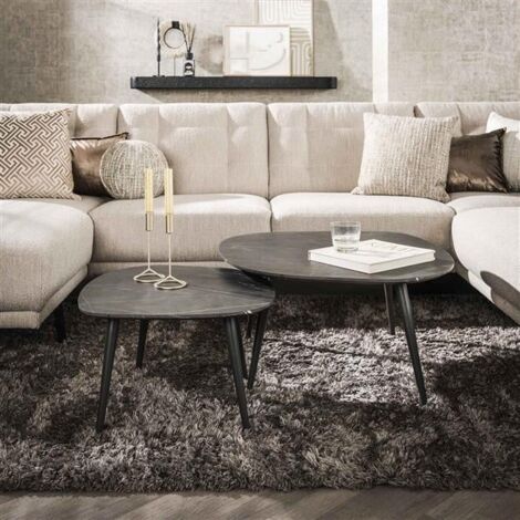 Coffee Table Round Organic Pierre set of 2