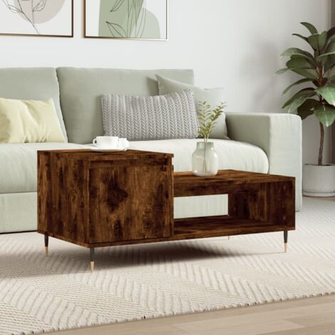 Coffee Table Smoked Oak 100x50x45 cm Engineered Wood vidaXL