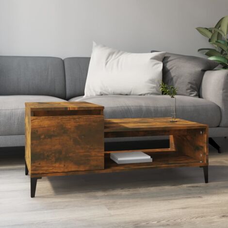 Coffee Table Smoked Oak 100x50x45 cm Engineered Wood vidaXL