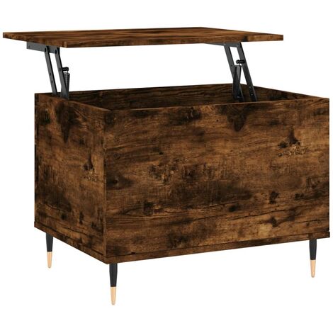 Coffee Table Smoked Oak 60x44.5x45 cm Engineered Wood vidaXL