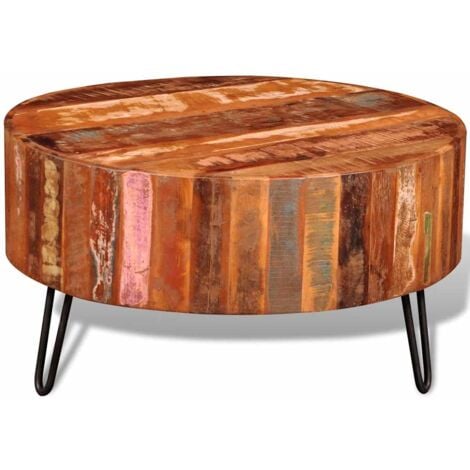 Coffee Table Solid Reclaimed Wood Round vidaXL