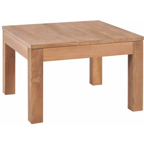 Coffee Table Solid Teak Wood with Natural Finish 60x60x40 cm vidaXL