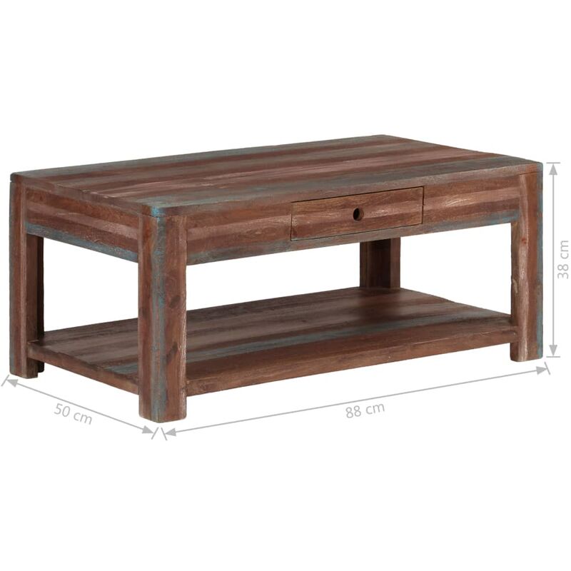 Coffee Table Solid Wood Vintage 88x50x38 Cm