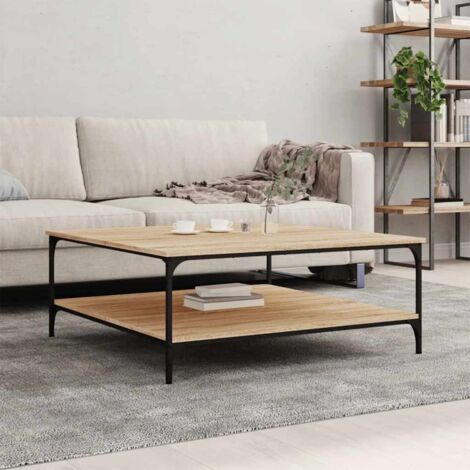 Coffee Table Sonoma Oak 100x100x40 cm Engineered Wood vidaXL