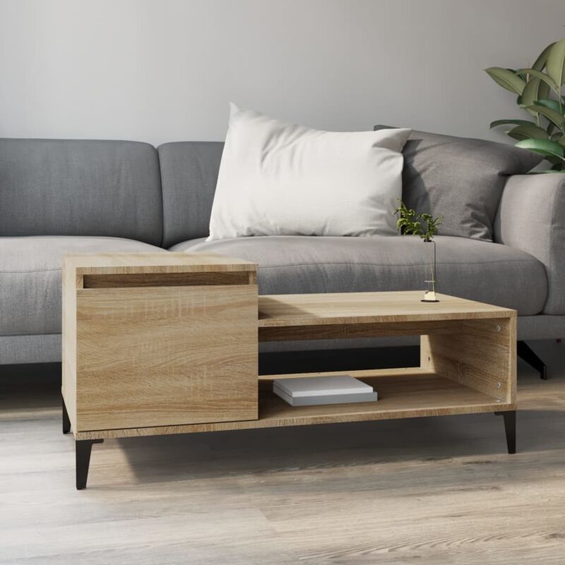 Vidaxl - Coffee Table Sonoma Oak 100x50x45 cm Engineered Wood Brown