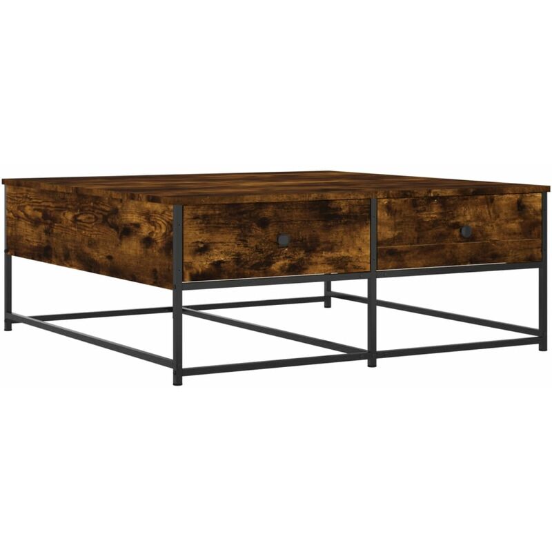 Coffee Table Smoked Oak 100x99x40 Cm Engineered Wood Vidaxl