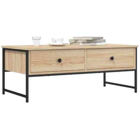 Coffee Table Sonoma Oak 101x49x39.5 cm Engineered Wood vidaXL