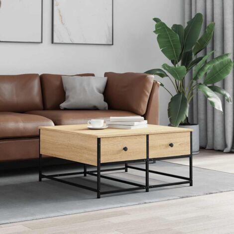 Coffee Table Sonoma Oak 80x80x40 cm Engineered Wood vidaXL