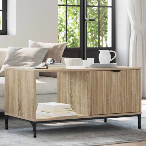 Coffee Table Sonoma oak 90 x 49 x 46 cm Engineered wood vidaXL