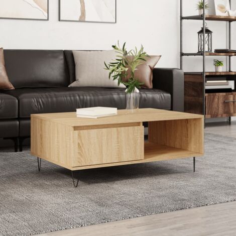 Coffee Table Sonoma Oak 90x60x35 cm Engineered Wood vidaXL