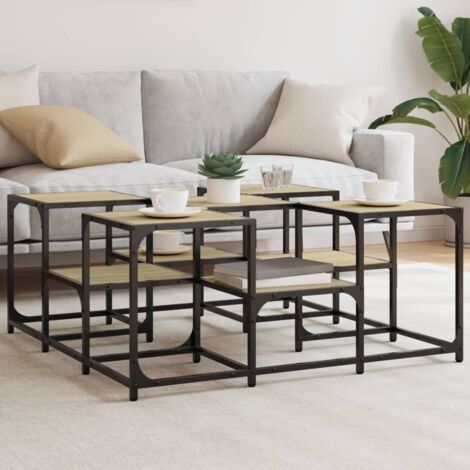 Coffee Table Sonoma Oak 91x91x40 cm Engineered Wood vidaXL