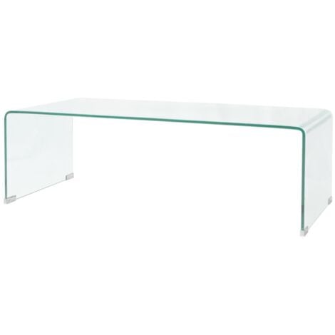 Coffee Table Tempered Glass 98x45x30 cm Clear vidaXL