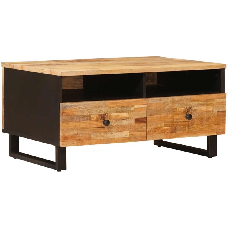 Coffee Table With Drawer Brown 80 X 54 X 40 Cm Solid Mango Wood Vidaxl