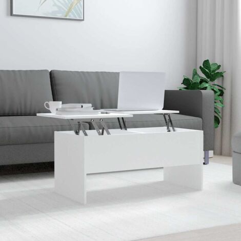 Coffee Table White 102x50.5x46.5 cm Engineered Wood vidaXL