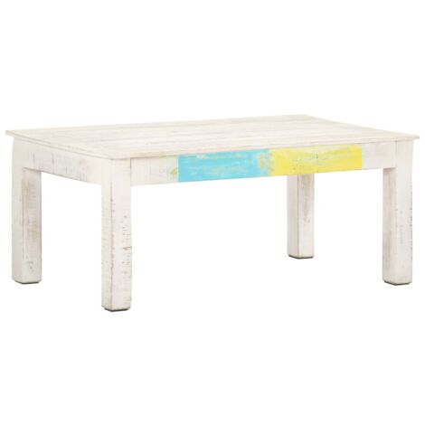 Coffee Table White 110x60x45 cm Solid Mango Wood vidaXL