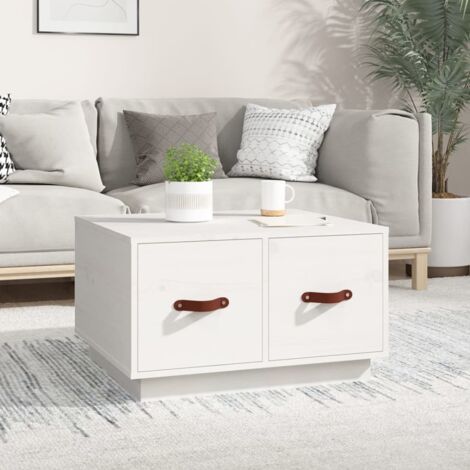 Coffee Table White 60x53x35 cm Solid Wood Pine vidaXL