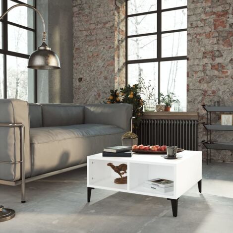 Coffee Table White 60x60x30 cm Engineered Wood vidaXL
