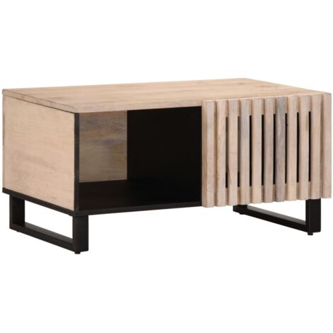 Coffee Table White 80x51x40 cm Solid Wood Mango vidaXL