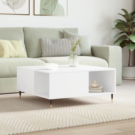 Coffee Table White 80x80x36.5 cm Engineered Wood vidaXL