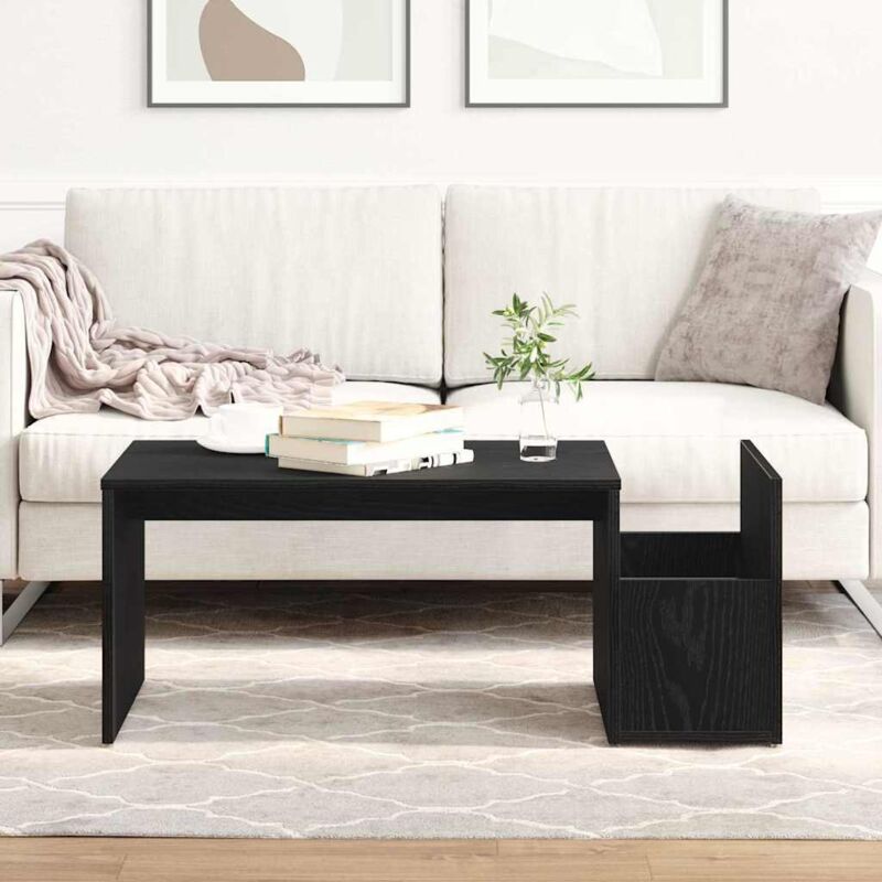 Coffee Table Black Oak 90 X 45 X 35 Cm Engineered Wood Vidaxl