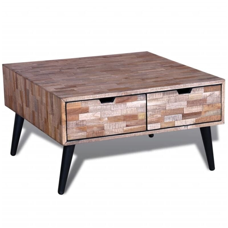 Coffee Table with 4 Drawers Reclaimed Teak Wood Vidaxl