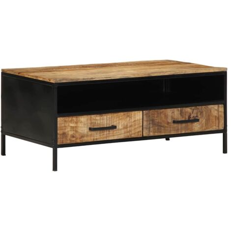 Coffee Table with Drawer Brown 90 x 50 x 40 cm Solid Mango wood vidaXL