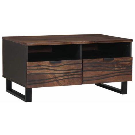 Coffee Table with Drawer Brown and Black 80 x 54 x 40 cm vidaXL