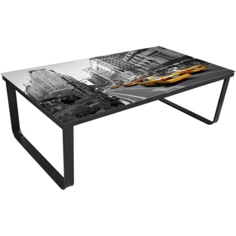 Coffee Table with Glass Top Rectangular vidaXL