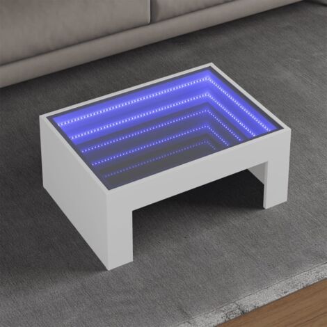 Coffee Table with Infinity LED White 70x50x30 cm vidaXL