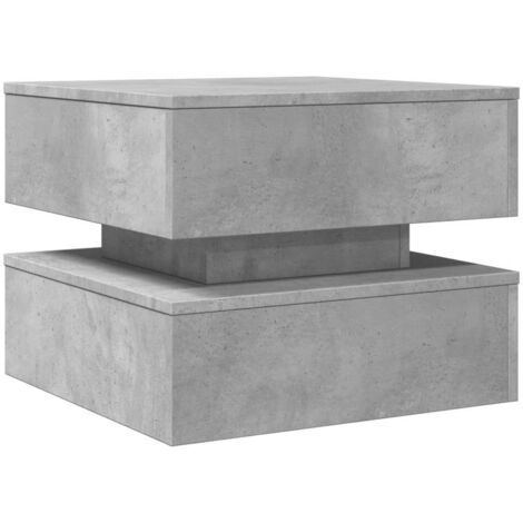 Coffee Table with LED Lights Concrete Grey 50x50x40 cm vidaXL