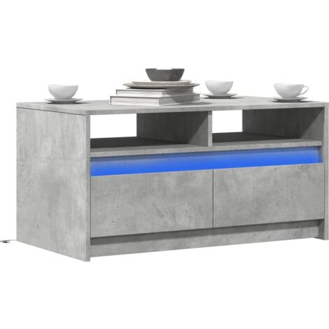 Coffee Table with LED Lights Concrete Grey Engineered Wood vidaXL