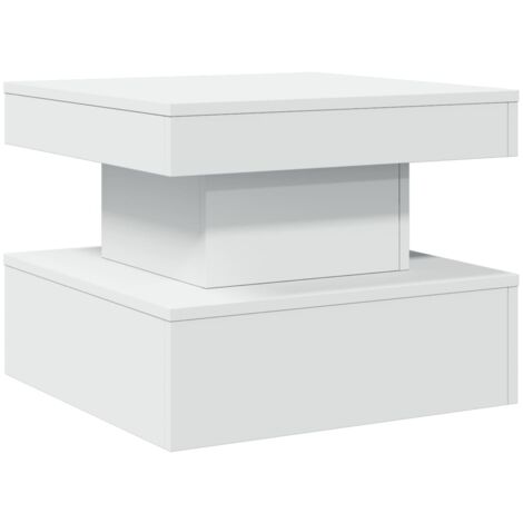 Coffee Table with LED Lights White 50x50x40 cm vidaXL