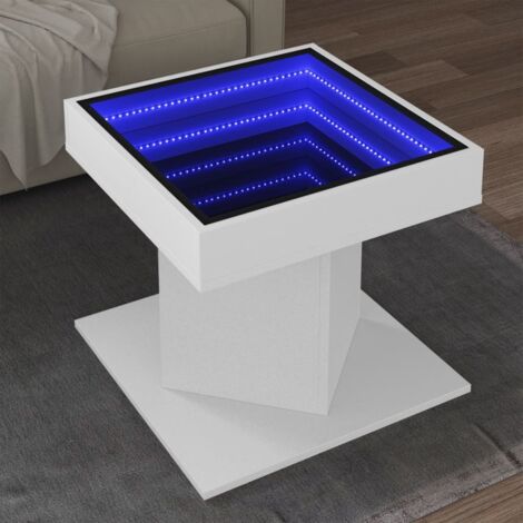 Coffee Table with LED White 50x50x45 cm Engineered Wood vidaXL