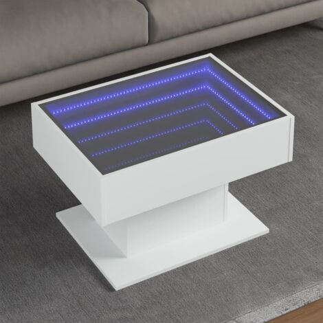 Coffee Table with LED White 70x50x45 cm Engineered Wood vidaXL