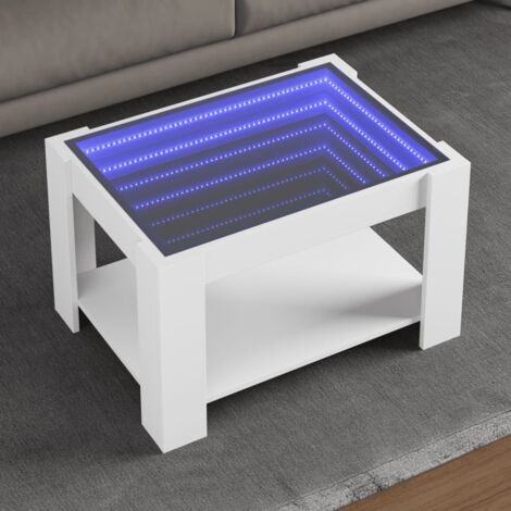 Coffee Table with LED White 73x53x45 cm Engineered Wood vidaXL