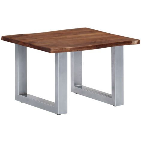 Coffee Table with Live Edges 60x60x40 cm Solid Acacia Wood vidaXL