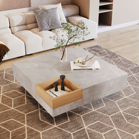 Coffee Table,Living Room Table, Side Table with Removable Storage Box, 72x72x30CM