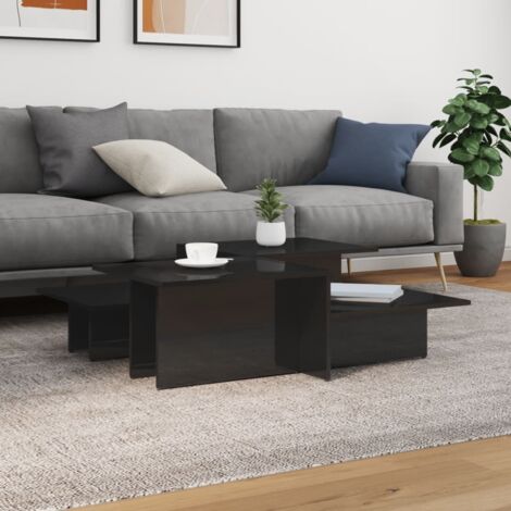 Coffee Tables 2 pcs High Gloss Black Engineered Wood vidaXL