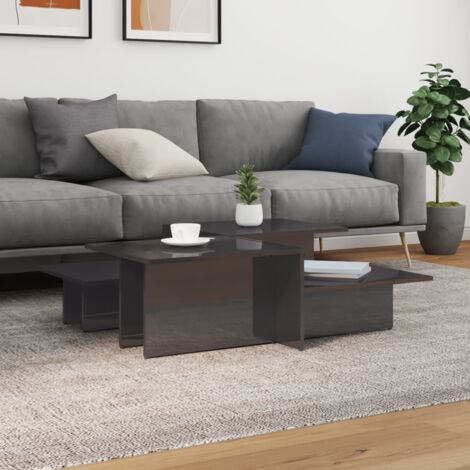Coffee Tables 2 pcs High Gloss Grey Engineered Wood vidaXL